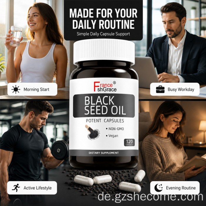 Shecome-Schwarzkümmelöl-Kapseln zur Unterstützung des Immunsystems